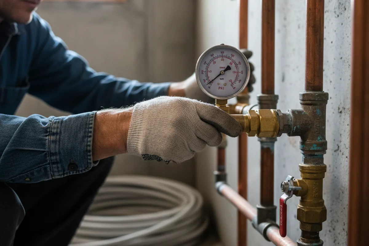 Pressure testing a repaired line during Water Line Repair in Gratiot